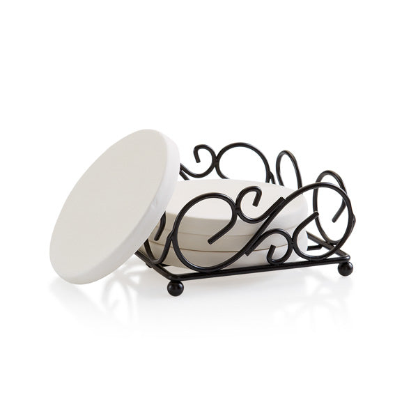 Round Coasters (4) with holder
