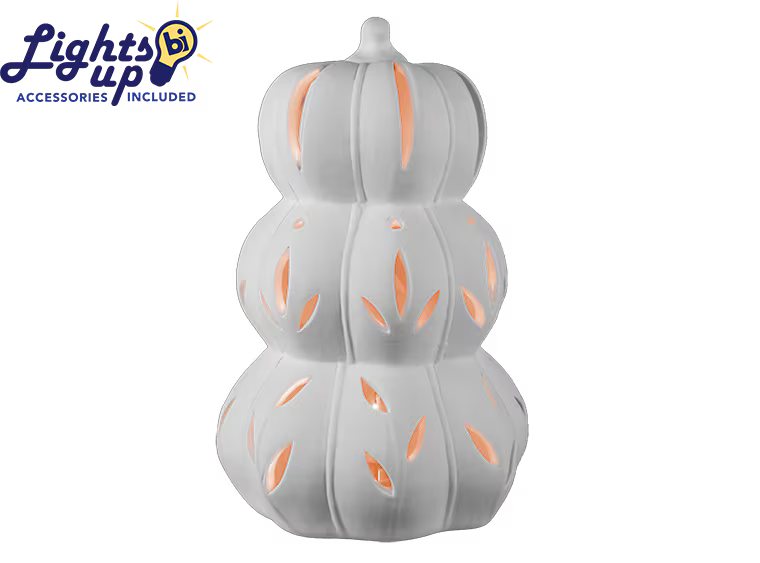 Lighted Stacked Pumpkins