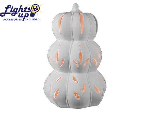 Lighted Stacked Pumpkins