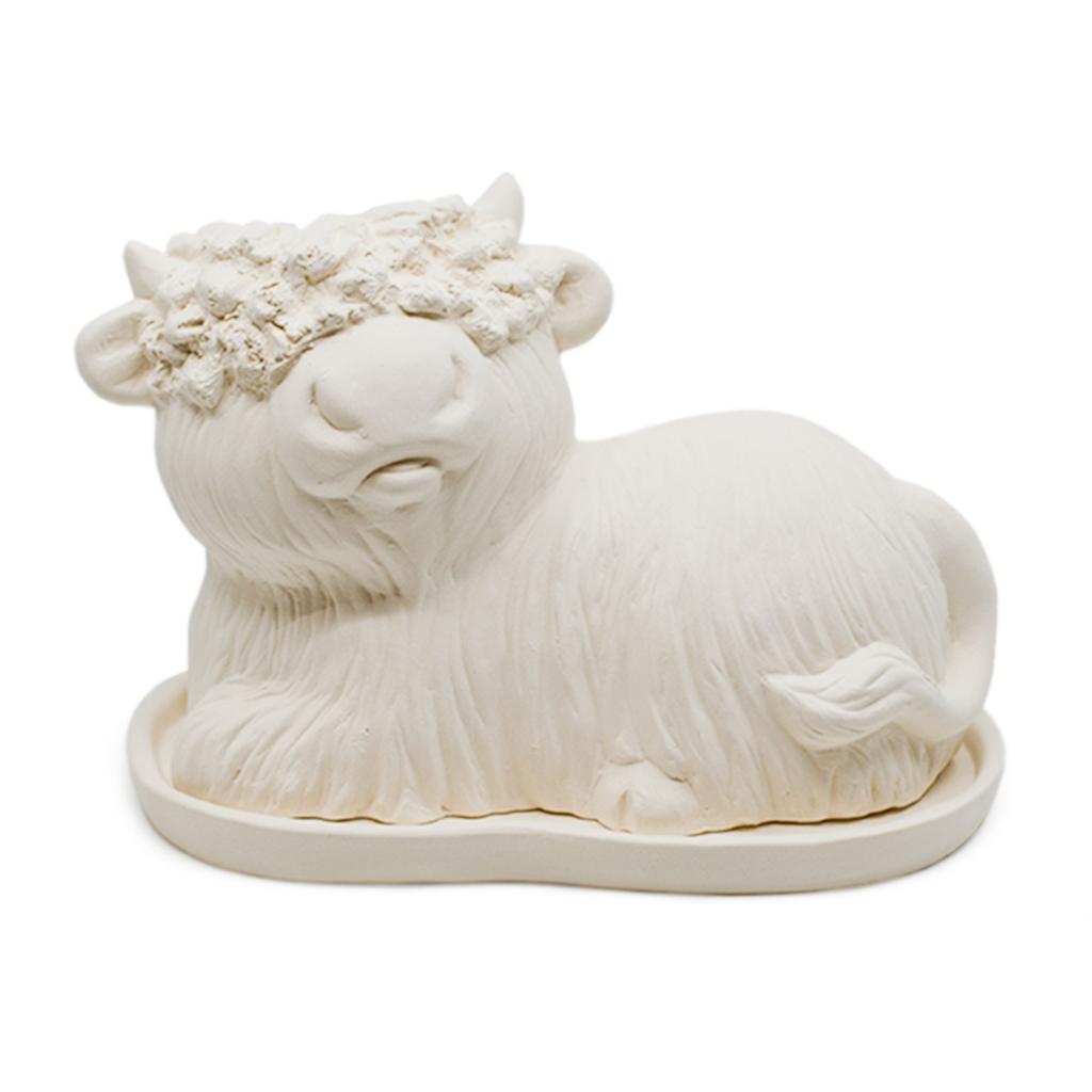 Highland Cow butter dish
