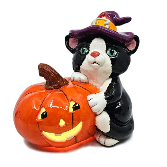 Cat w/ Jack-O-Lantern