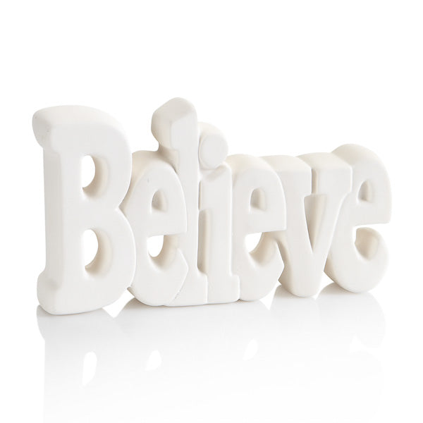 BELEIVE word plaque